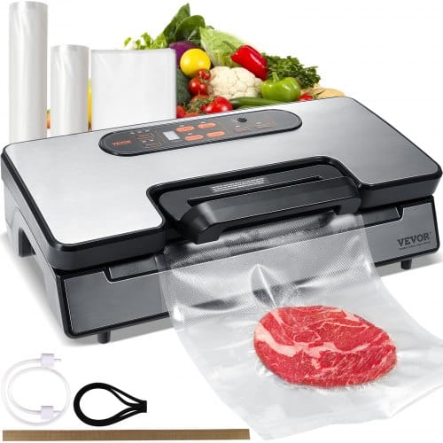 Mophorn - Vevor Vakuumiergerät 130w Vakuumierer 90kpa Einschweißgerät 30cm Dichtungslänge Folienschweißgerät Für Trockene Oder Feuchte Lebensmittel Inkl. 10x Vakuumbeutel,2x Vakuumbeutelrolle Und Schlauch