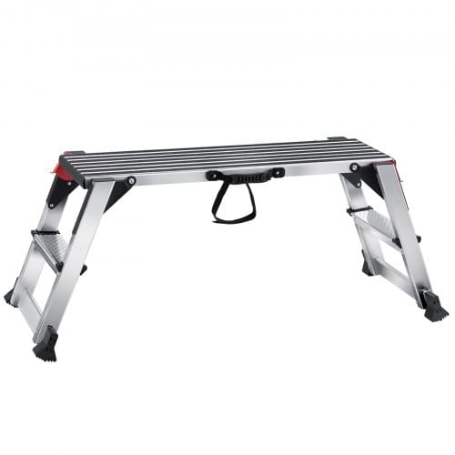 Mophorn - Vevor Alu Arbeitsplattform Klappwerkbank 100x30x48,7cm Arbeitsbühne 200kg Tragfähigkeit Trittbank Mit Sicherheitsschlössern Trittleiter Für Zuhause Büro Werkstatt & Garage Silber