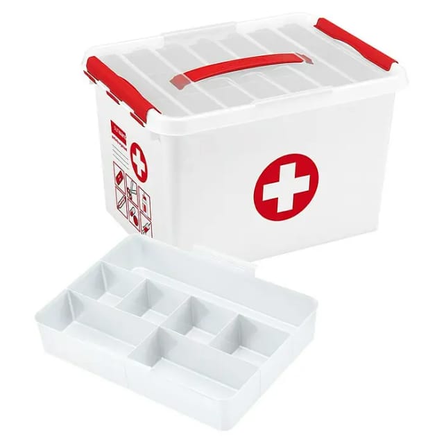 Erste-Hilfe-Box inklusive Deckel 22L 40 x 30 x 26 cm Boxen, Körbchen & Kisten - Sunware