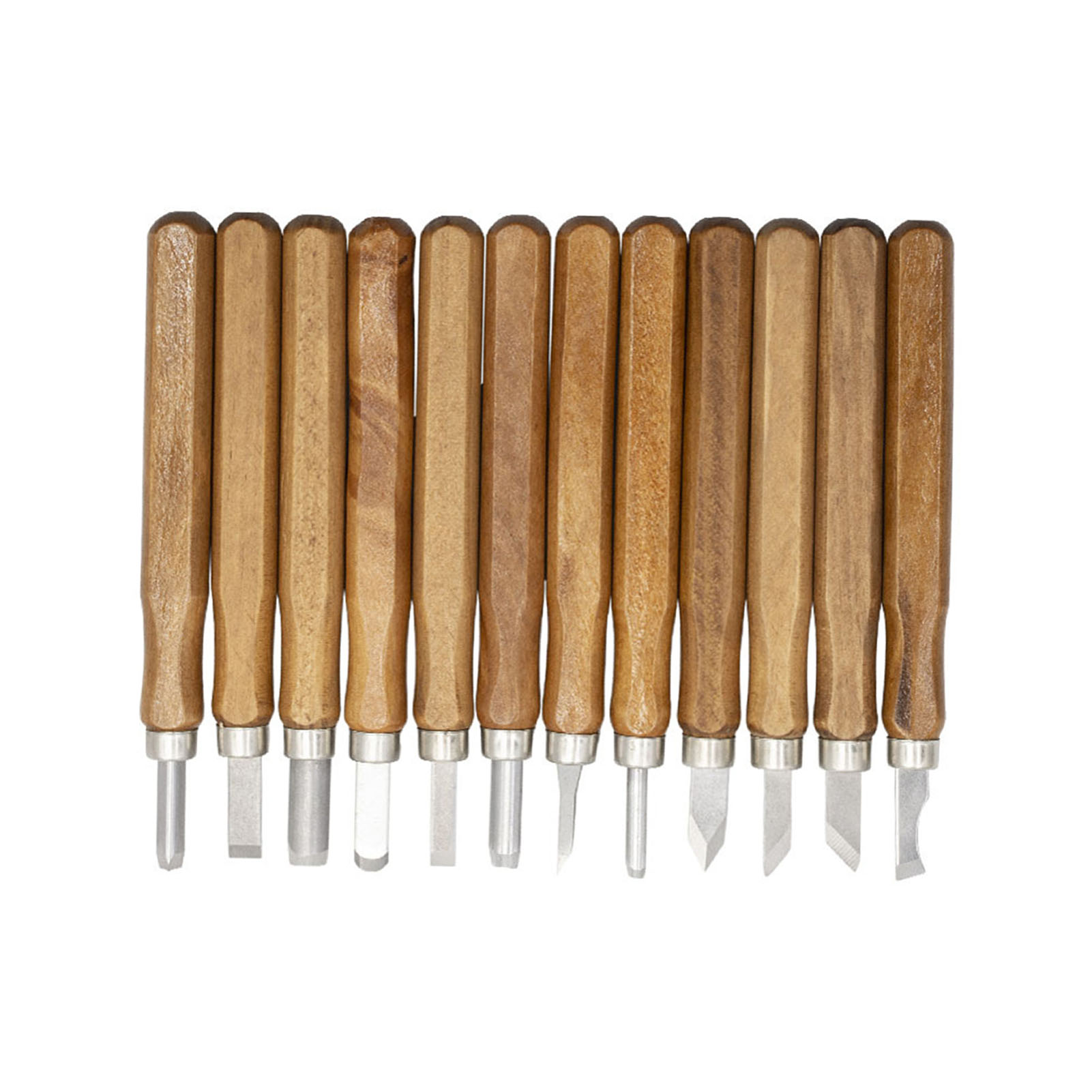 Set Mit 12 Holzbeiteln, Holzgriffen, Stahlklingen, Holzbearbeitungs-schnitzwerkzeugen