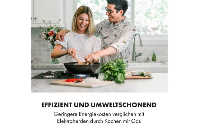 Klarstein - Gasherd, Gaskochfeld 4 Flammig, Einbau-Gaskocher für Zuhause & Wohnmobil, Campingkocher mit Glasplatte, Gasherd für Propan- und Erdgas,
