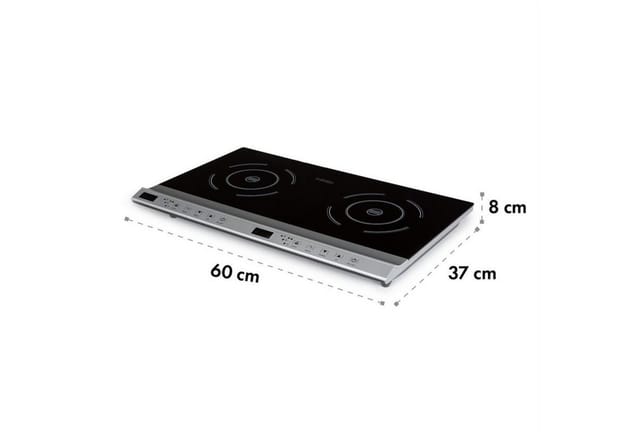 Klarstein - Cucinata mobile Kochplatte, Doppel-Induktionskochfeld, 3100W, Touch Control, Topfsensor, Abschalttimer, 10 Stufen, Überhitzungsschutz,