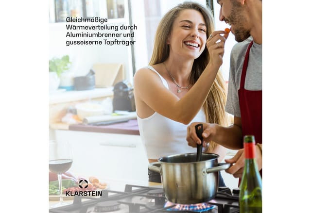 Klarstein Gasherd, Gaskochfeld 5 Flammen, Einbau-gaskocher Für Zuhause & Wohnmobil, Edelstahl Campingkocher, Gasherd Für Propan- Und Erdgas, Gas-herdplatte Mit Wok Brenner, Gas Kocher 11100 Watt