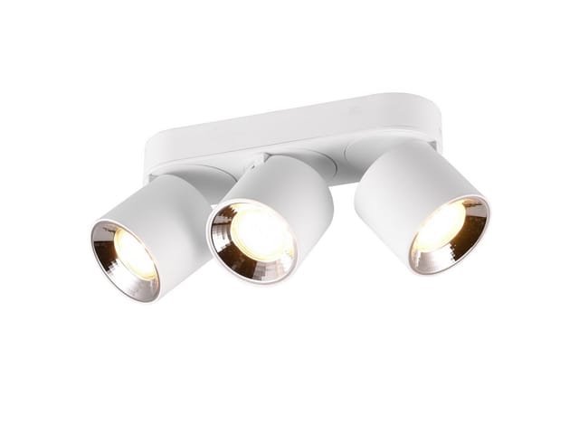Led Deckenstrahler Weiß 3 Spots schwenkbar dimmbar, Breite 27cm