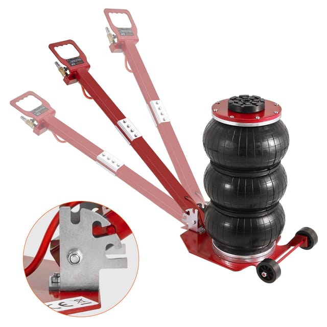 Pneumatischer Wagenheber Triple Bag Air Jack 3 T, Dreifachbeutel Luftheber 140-450 Mm Hubhöhe Airbag Luftwagenheber, 5 Minuten Hub Luftheber Mit Langem Griff, Wagenheberreparatur Pkw, Lkw Usw. - Vevor