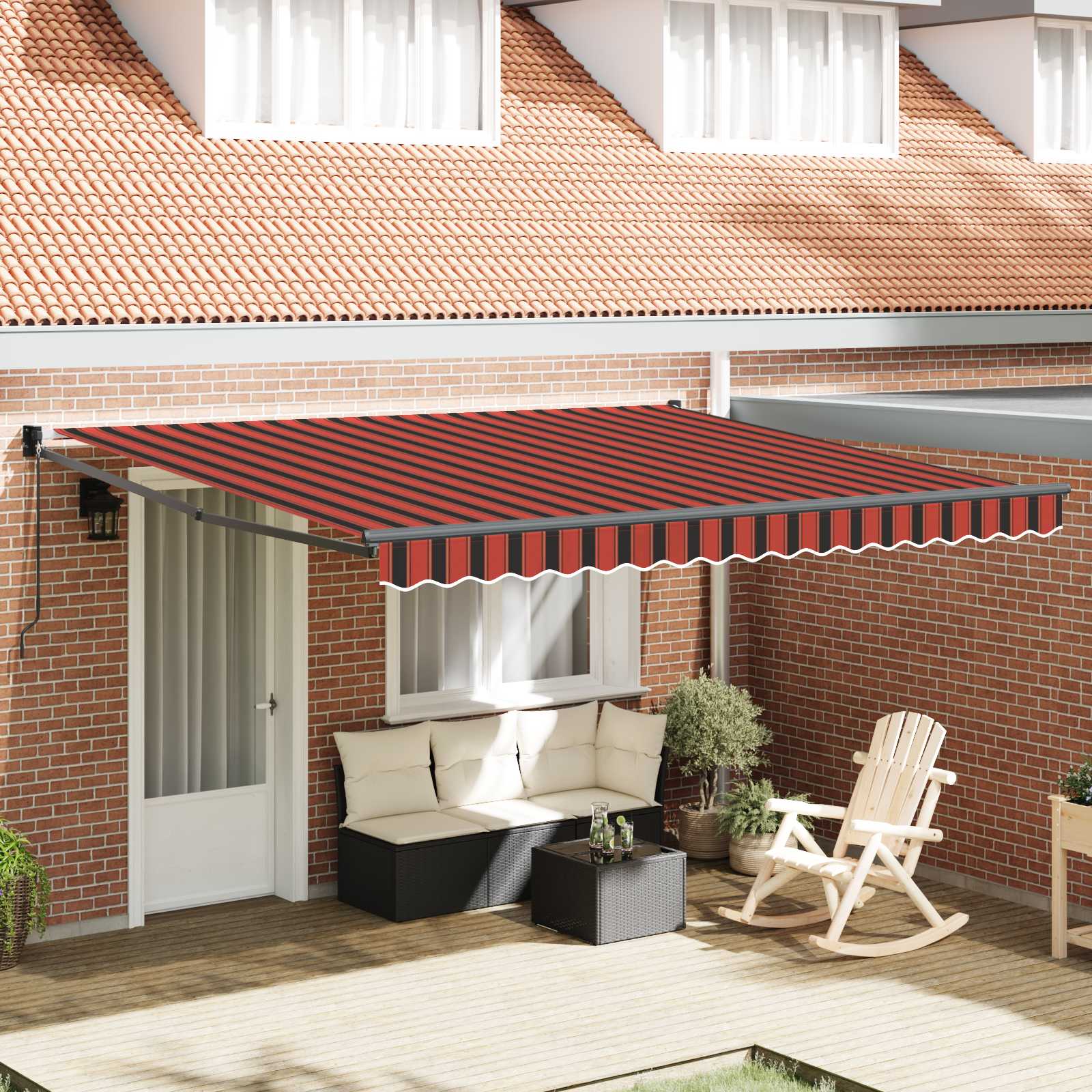 Vidaxl Auvent Rétractable Orange Et Marron 400 × 300 Cm