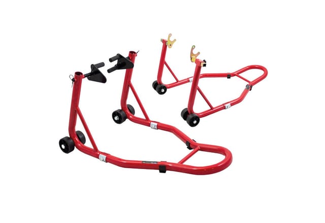 Bituxx - Motorradständer hinten & vorn Motorrad Montageständer Transportständer Rot Belastbar bis 250 kg pro Ständer