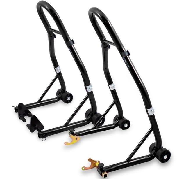 Bituxx Motorradständer hinten & vorn Motorrad Montageständer Transportständer Schwarz Belastbar bis 250 kg pro Ständer