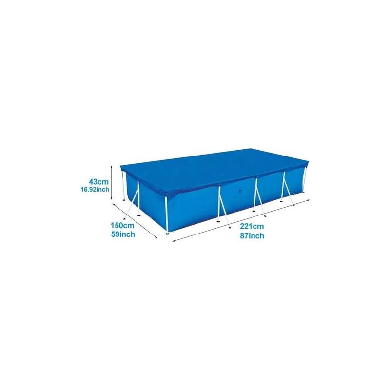 Rechteckige Luftpolsterfolienabdeckung Für Aufstellpools – Isolierende, Uv-beständige Und Wasserdichte Abdeckung Für Röhrenpools (220 X 150 Cm), Blau