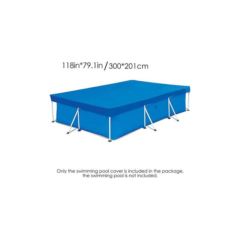 Wasserdichte Und Uv-beständige Pvc-poolabdeckung Für Rechteckige Aufstellpools (rahmen- Oder Aufblasbare Pools), 300 X 201 Cm, Ideal Für Familien.