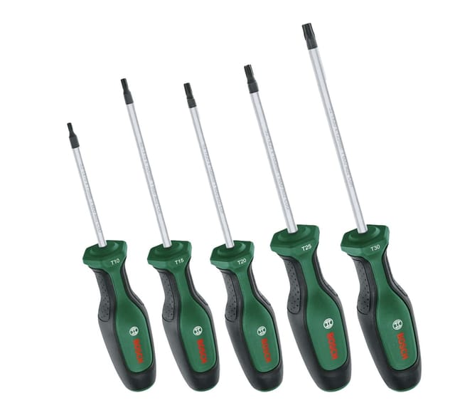 Schraubendreher-Set Torx (erstklassiger S2-Stahl, Softgrip, magnetische Spitze, 5-teilig) - Bosch
