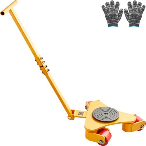 Mophorn - Vevor 3t Transportfahrwerk Mit Griff 425x335x116mm Transportrollen Aus Kohlenstoffstahl Industrieroller Mit 3x 360° Pu-räder Roller Ф165x10mm Drehplatte Möbeltransporthilfe Transportroller