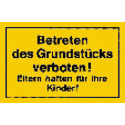 Verbotsschild 250x150mm Betreten des Grundstücks