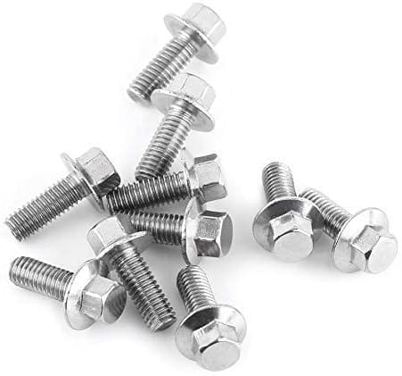 Memkey - 10 Stück M6 Edelstahl SS304 Schraubensatz, Sechskantflanschschrauben Unterlegscheibenkopfschrauben Befestigungselement(M620)