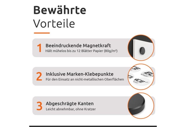 Ecence - Magnet für Magnettafel 120x Ferrit Magnet Haftmagnete Kühlschrank Whiteboard