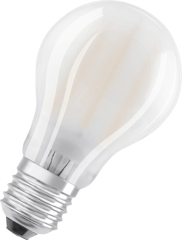 Standard E27, 6.5W, kaltweiße, mattierte LED-Glühbirne.