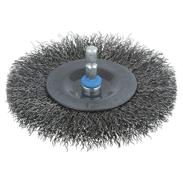 Scheibendrahtbürste ø 100 x 10 mm Schaft 6 mm Feilen, Schleifen, Bürsten - Wolfcraft