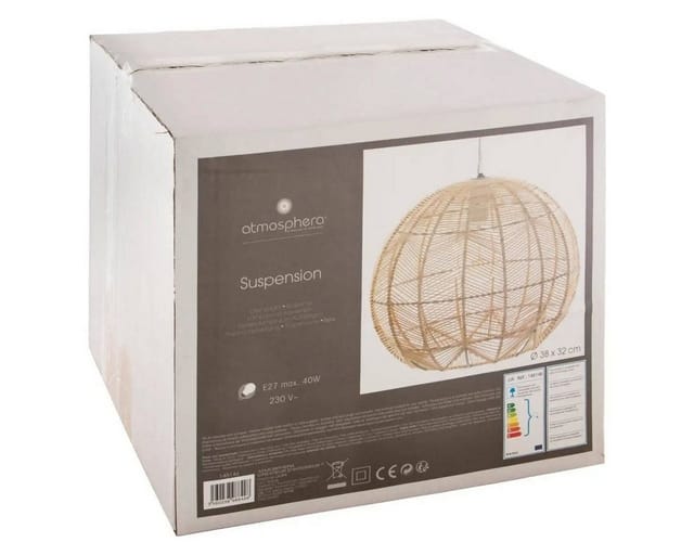 Hängeleuchte über Esstisch kita, Rattan, ø 38 cm