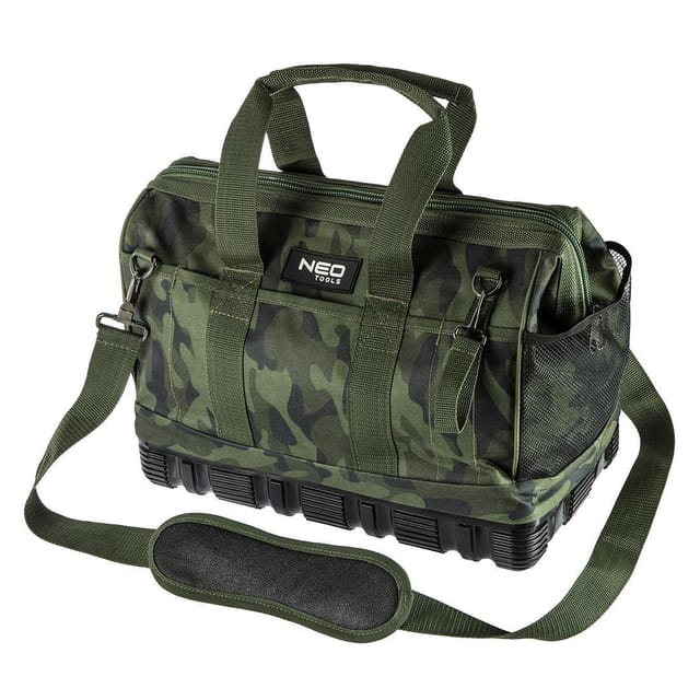 Robuste Werkzeugtasche mit 22 Taschen und Schultergurt camouflage