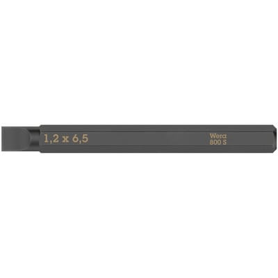 Wera - 05018142001 Bit 800 s für Schlitzschrauben 6,5 mm Länge 70 mm 1/4 C6,3 Sc
