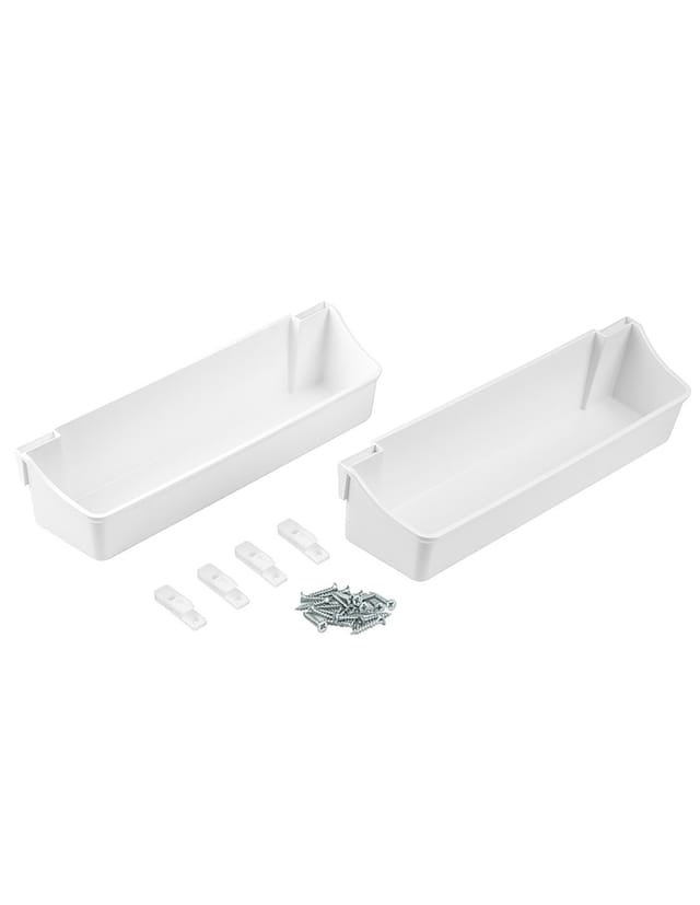 Lot von 2 Hilfsablagen, Länge 350mm, Kunststoff, weiss - Emuca