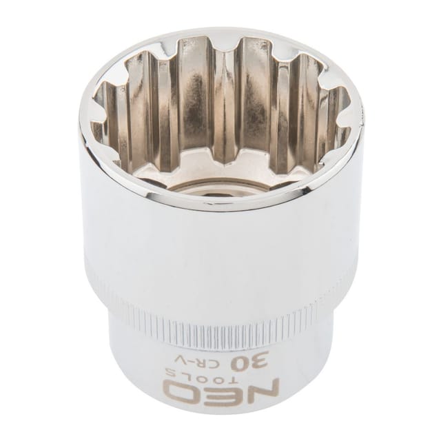 NEO Spline-Steckschlüsseleinsatz 1/2", 30 mm - universell, langlebig