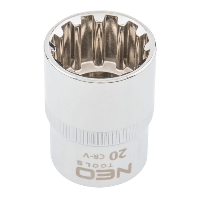 NEO Spline-Steckschlüsseleinsatz 1/2", 20 mm - universell, langlebig