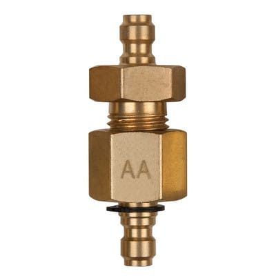 Doppel-Adapterstück M14x1,5 Innen- und Außengewinde und 3/8' Schlauchanschluss