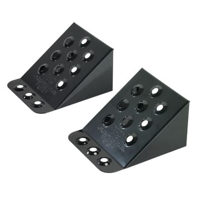 Paar Metall-Radkeile pl 230 x 220 x 125 mm