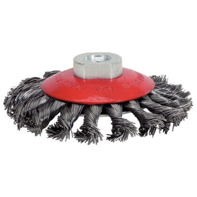 Rostfreie Kegelform-Stahldrahtrundbürste, 0,5mm, Ø 100mm