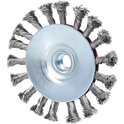 Rostfreie Kegelform-Stahldrahtrundbürste, 0,5mm, ø 115mm