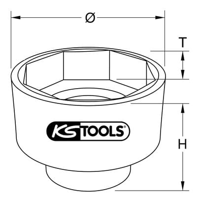 KS Tools 1Achsmuttern-Schlüssel für Scania 8-kant, 80 mm