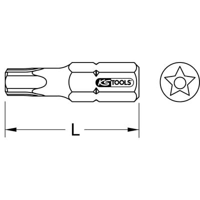 10 mm Bit für Fünfstern, Bohrung, TS60
