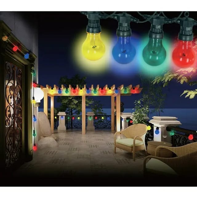 Globo - led Lichterkette nirvana Glas für außen Partylichterkette 42 Watt multicolor