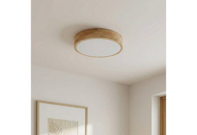 Lindby - Deckenlampe 'Tanju' aus Holz für Wohnzimmer & Esszimmer von