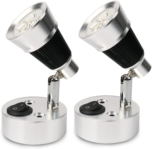 12v Led-wandleseleuchte, 2-teilige Automatische Led-leuchte Mit Einstellbarem Schalter, Innenraumleuchte Für Transporter, Wohnmobile, Boote Und Yachten