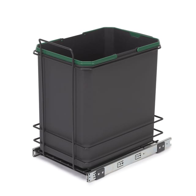 RecyclingRecyclingbehälterRecycle für die Bodenmontage und manuellen Auszug in Küchenzeilen, 1x35 Liter, Kunststoff, anthrazitgrau - Emuca