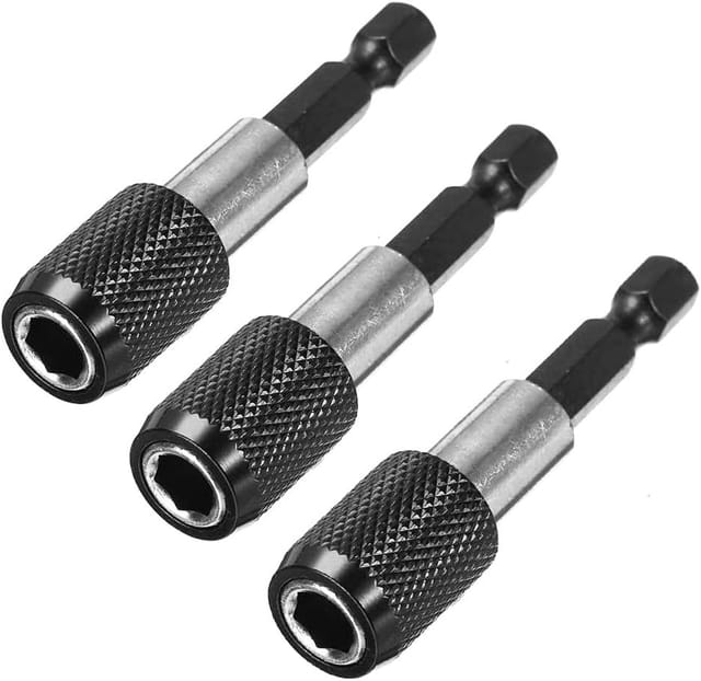 3 Stück 6,35 mm Sechskantschaft magnetischer Schraubendreher-Bithalter Steckschlüssel-Schraubendreher-Bits für Schnellspannstange, Länge 60 mm Chisea