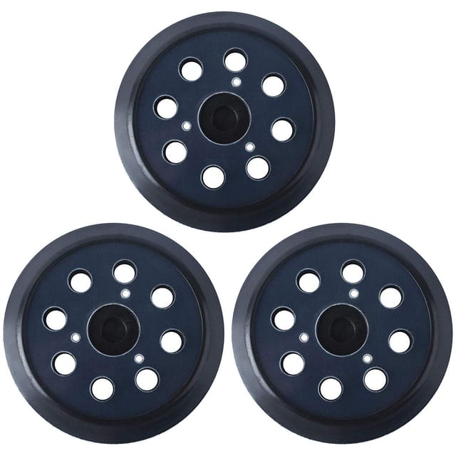 WAY - Schleifteller 125 mm kompatibel mit Makita 743081-8 Ersatz BO5010 8 Löcher (3 Stück)
