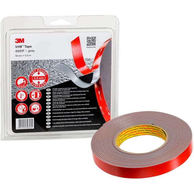 3M - 4991F/IPS Klebeband Grau (l x b) 5.5 m x 19 mm 1 St.