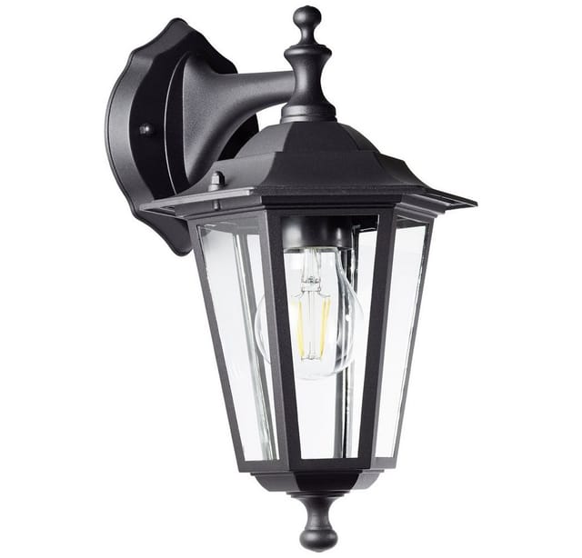 Carleen Wandleuchte Aussen Hängend Schwarz – Außenwandleuchte E27 IP44 – Wetterfeste Außenlampe für Garten, Terrasse & Eingang – led geeignet – 31cm