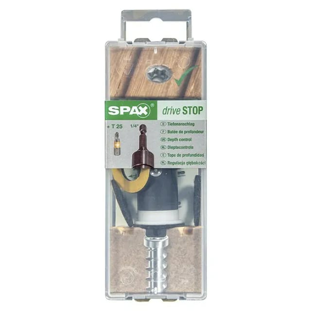 Spax Tiefenanschlag Drive Stop mit Filzringen und T25 t-star plus Bit