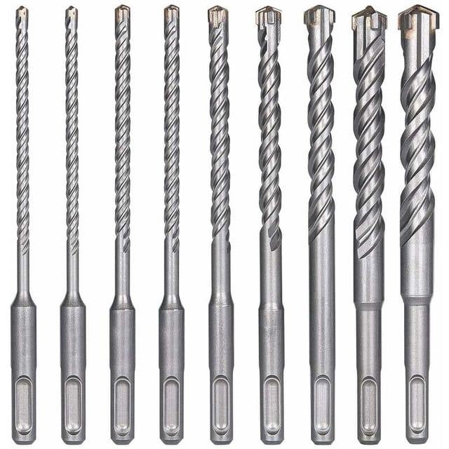 Tigrezy-betonbohrer, 9 Stück (5 Mm, 16 X 160 Mm), Fliesenbohrer, Elektrischer Sds-plus-schlagbohrer Für Locher, Kreuzbohrer Für Beton, Ziegel, Stein, Natur