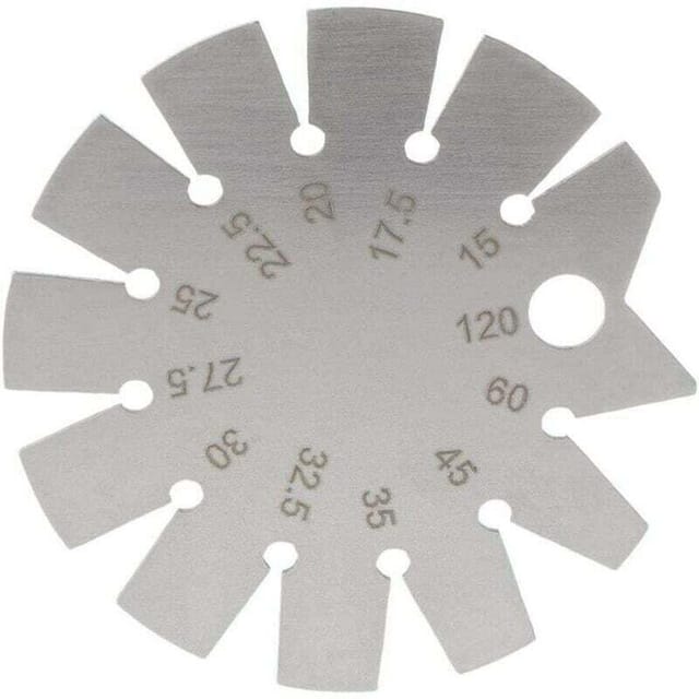 Edelstahl-Winkelmesser mit Messbereich von 15° bis 120°