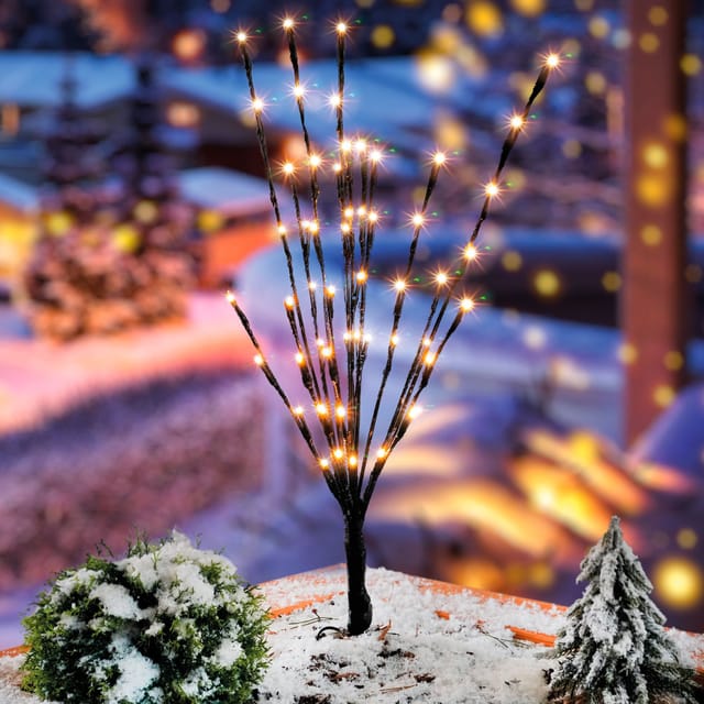 esotec Solar Lichterzweige mit 60 warmweißen LEDs wetterfest IP44 outdoor 102582