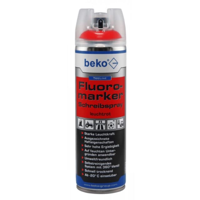 Beko TecLine Fluoromarker Schreibspray 500ml Leuchtrot