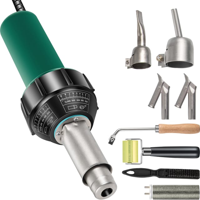 Mophorn - Vevor Kunststoff Schweißgerät Heißluftpistole 1600w Pvc Schweißpistole 40-60℃ Kunststoff Heißluft Schweißer Inkl. 4x Ersatzdüsen Schlitzmesser 3m Kabel Zum Schweißen Von Pe/pp/pvc-kunststoffplatten