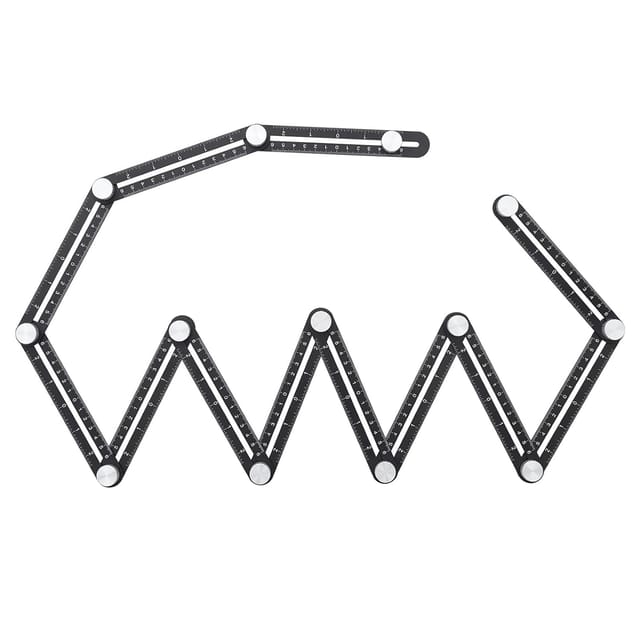 Mehrwinkel-messlineal, 12-seitiges Winkelmesser-werkzeug, Verbessert Schablonen-messwerkzeug, Aluminiumlegierung, Universeller Öffnungs-locator Für Heimwerker, Bauherren, Tischler