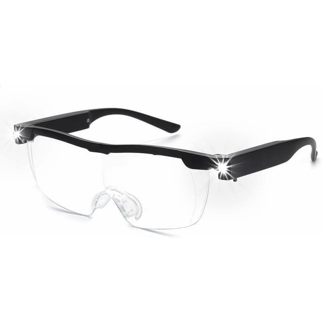 Tigrezy 180 % Vergrößerungsbrille Mit Wiederaufladbarem Led-licht – Leistungsstarke Vergrößerungsbrille – Freihändige Brille Für Arbeiten Im Nahbereich,lesen, Freizeit
