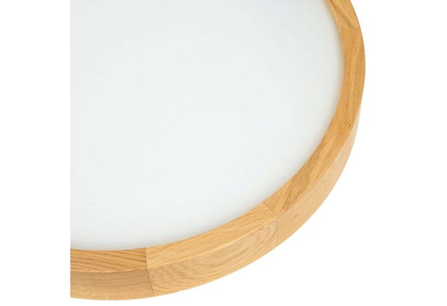 Licht-erlebnisse - Deckenleuchte rund ø 37 cm Holz Glas Wohnzimmer Deckenlampe
